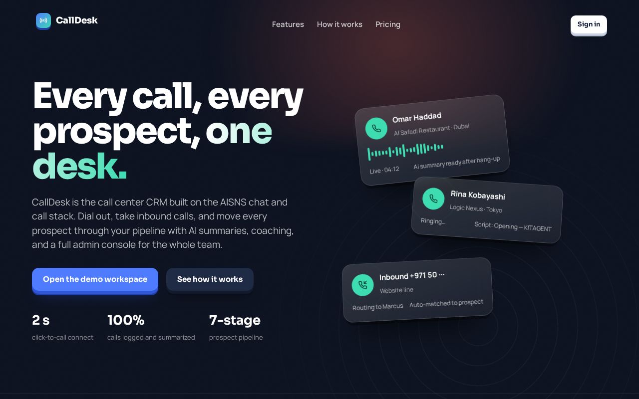 Preview of AISNS CallDesk