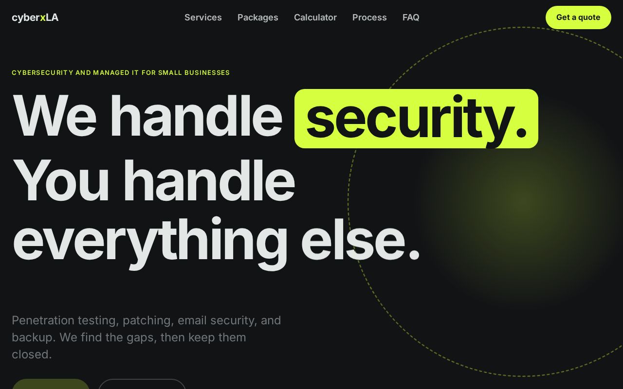 Preview of Cyberxla Website