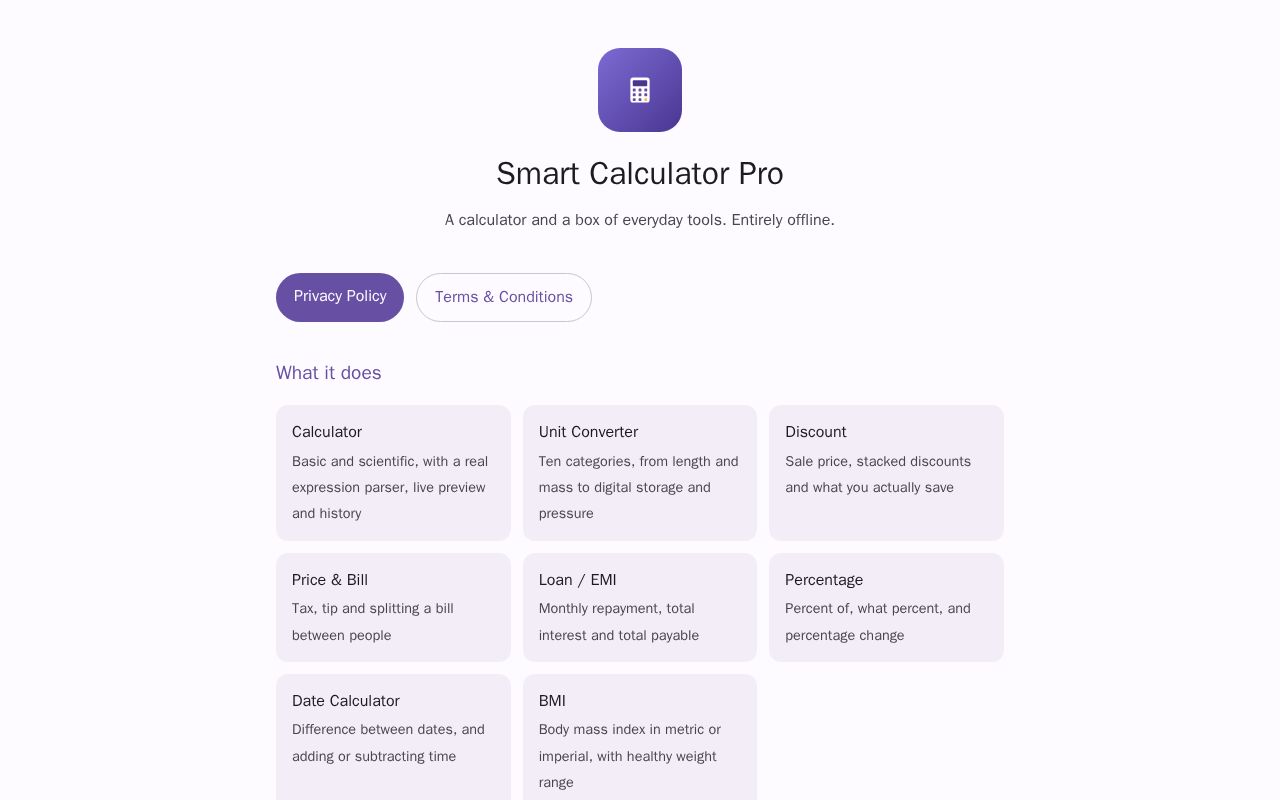 Preview of Smart Calculator Pro