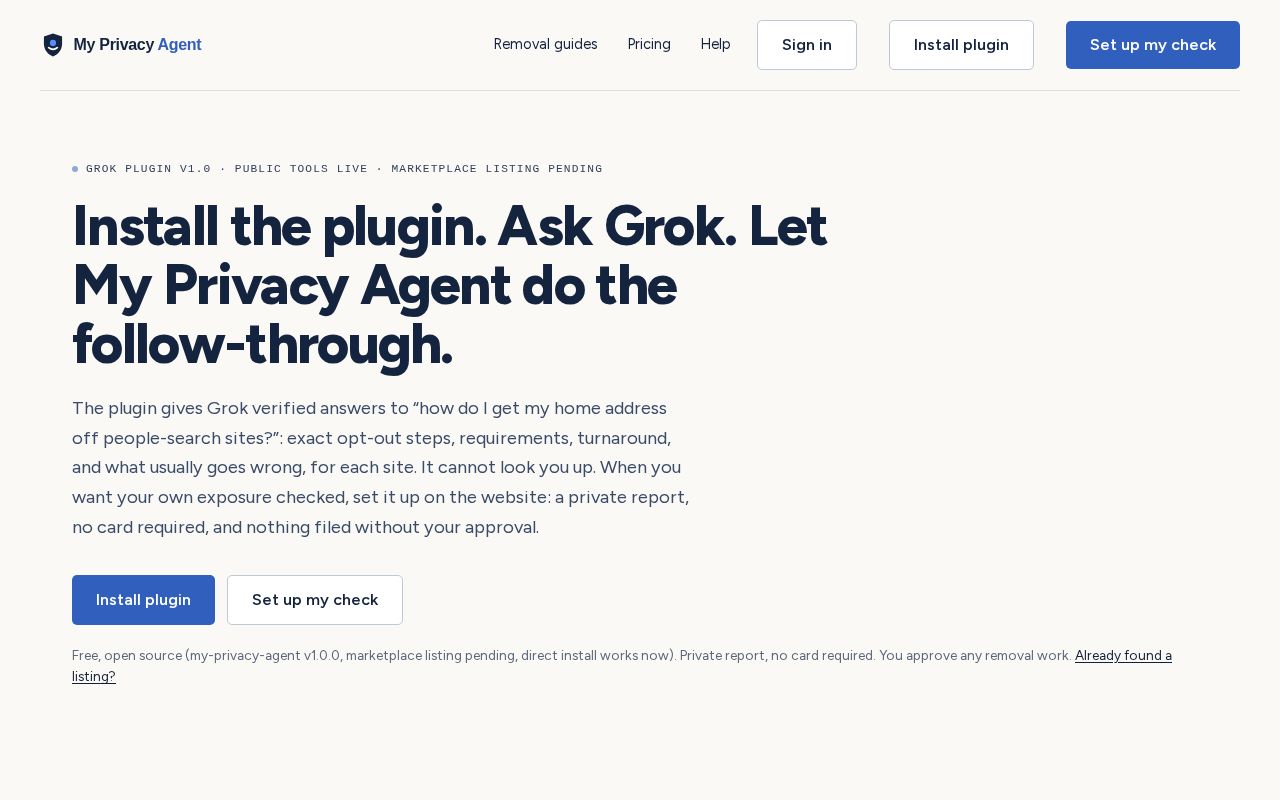 Preview of Myprivacyagent Plugin