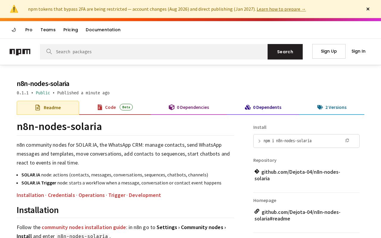Preview of N8n Nodes Solaria