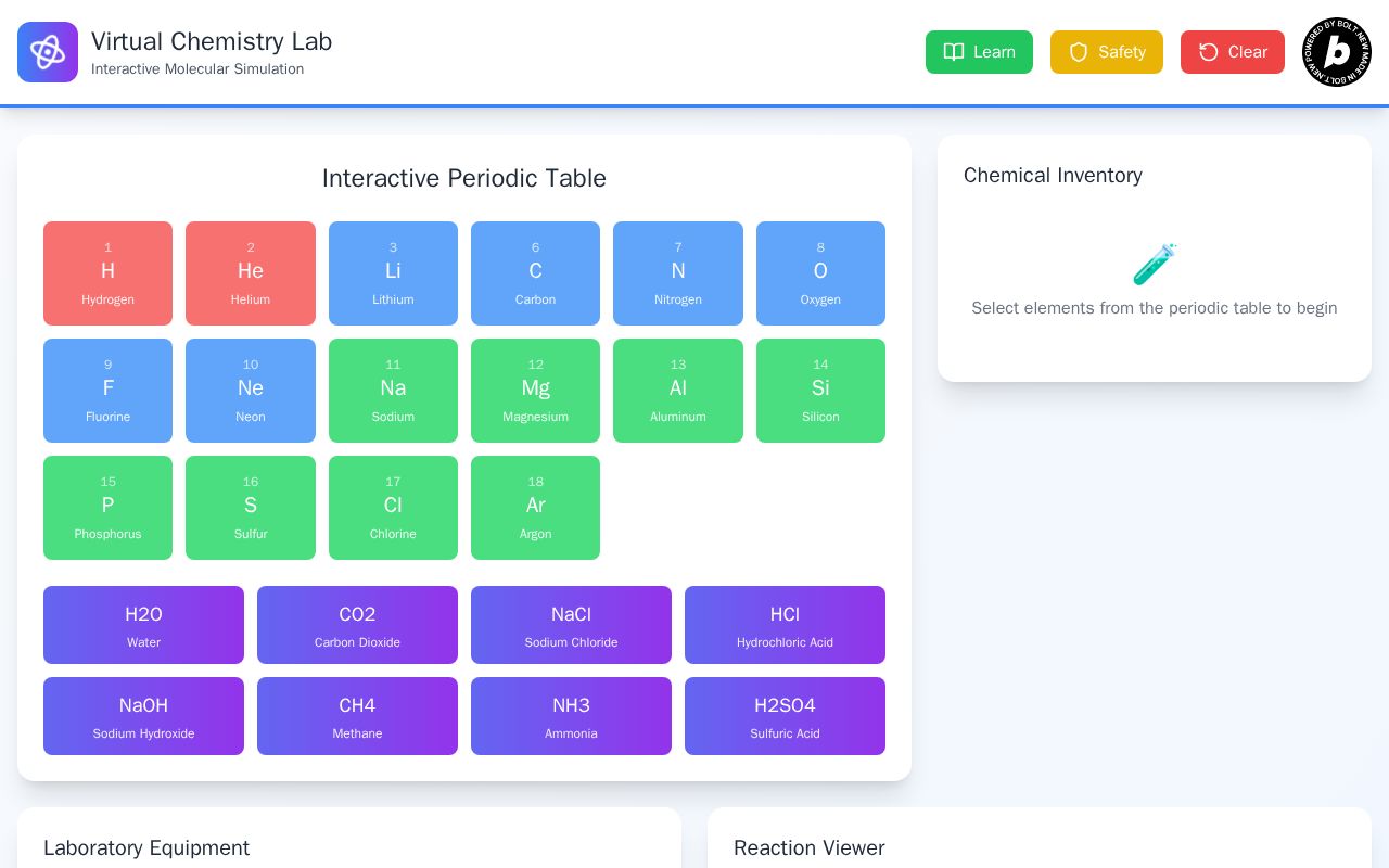 Preview of Virtual Chemistry Lab