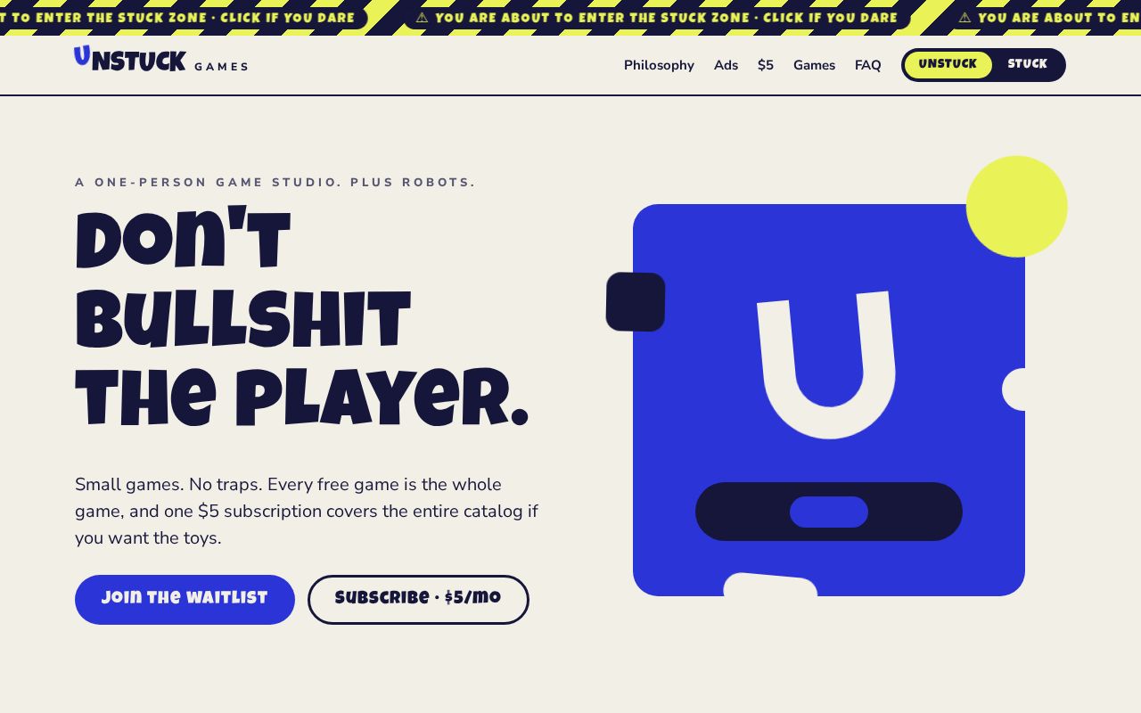 Preview of Unstuck Games - Stop Bullshitting Players