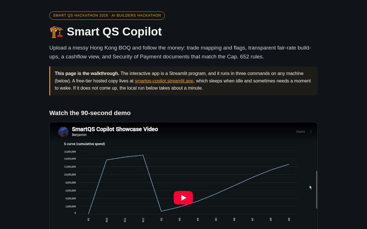 Preview of Smart QS Copilot - walkthrough