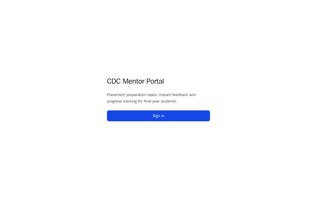 Preview of Mentor Portal