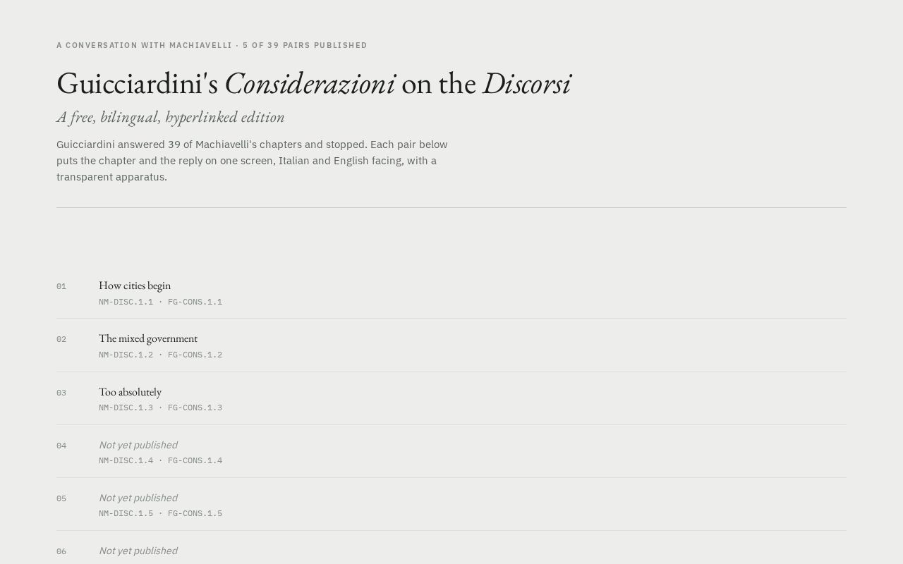 Preview of Conversation With Machiavelli