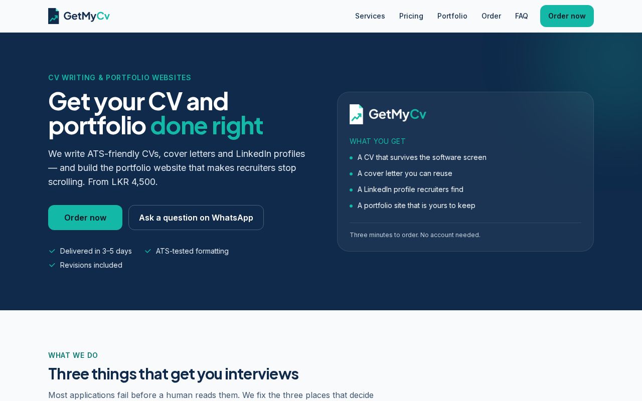 Preview of GetMyCV Github Io