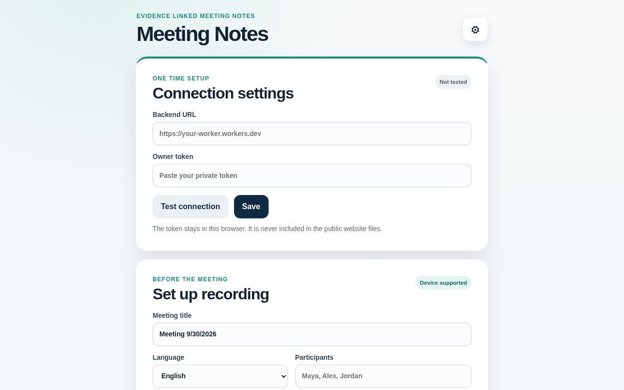 Preview of Meeting Notes Pwa