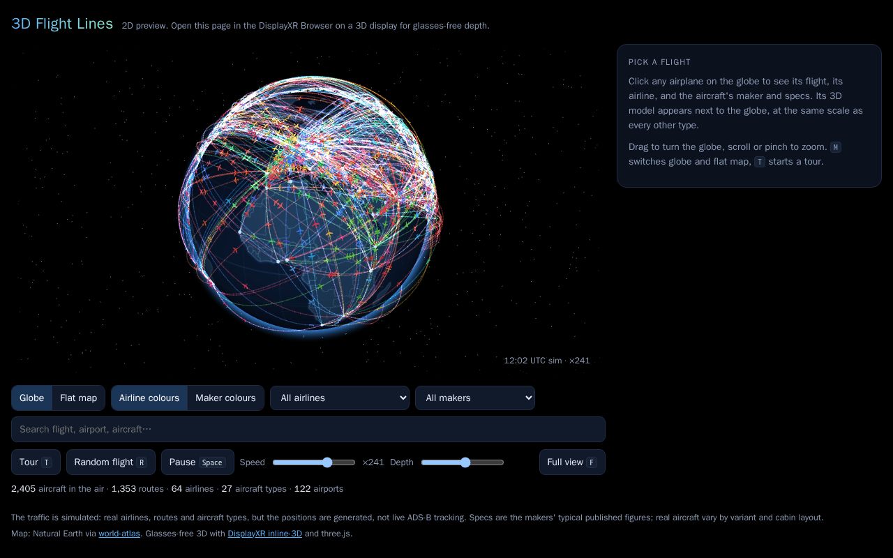 Preview of Displayxr Flight Lines