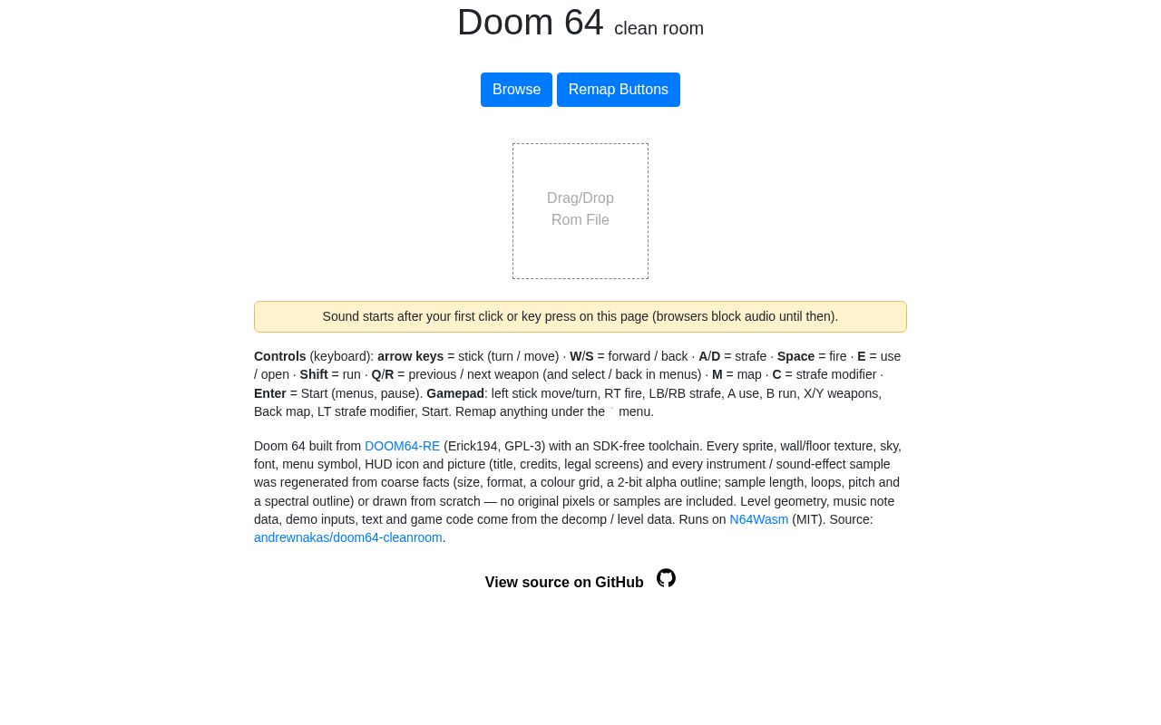 Preview of Doom 64 clean room