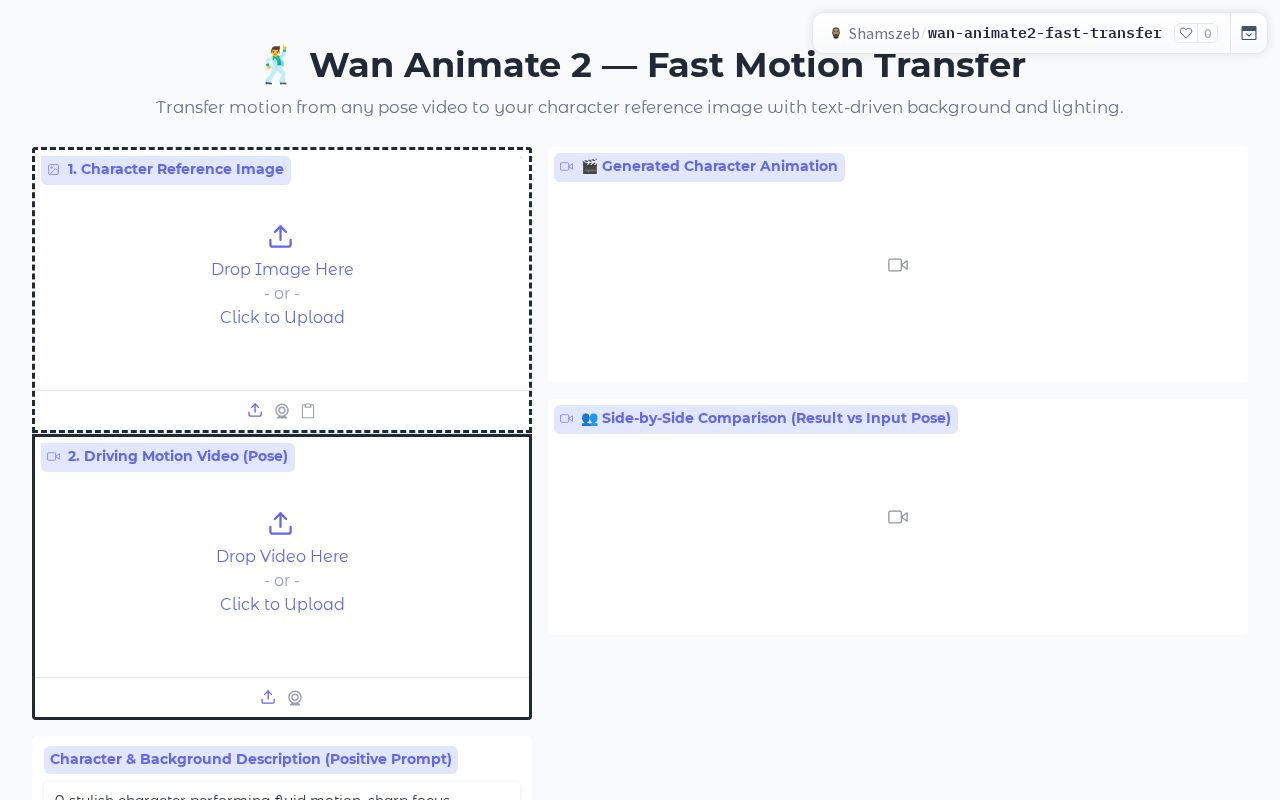 Preview of Wan Animate 2 Fast Motion Transfer