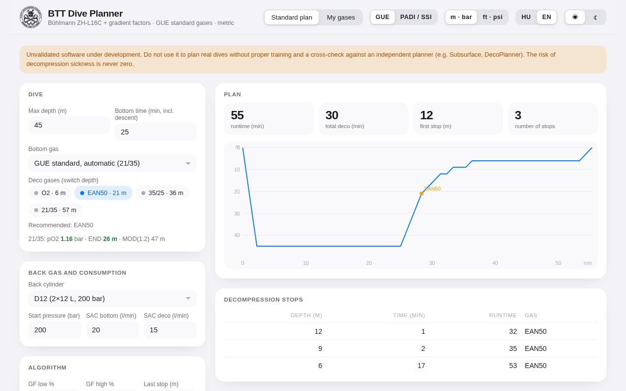 Preview of Multi functional dive planner
