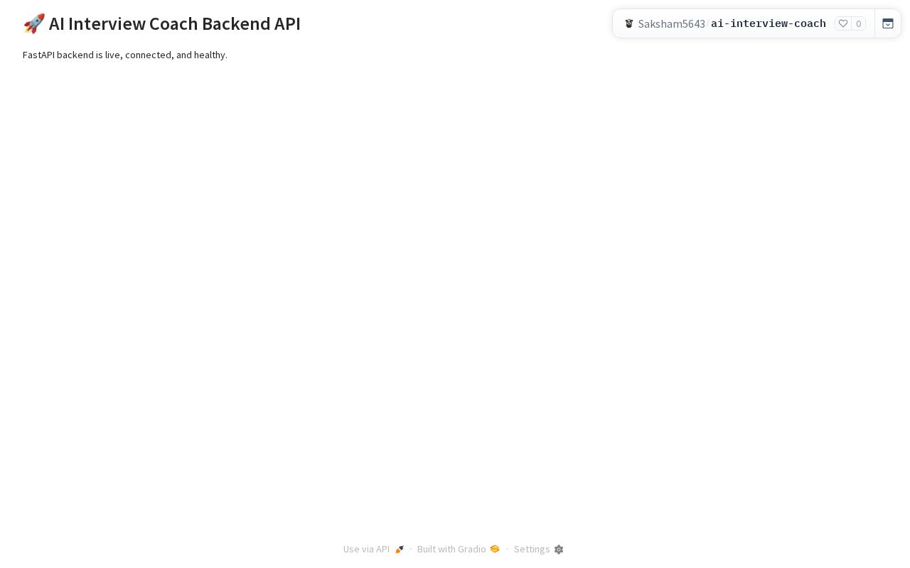 Preview of AI Interview Coach API