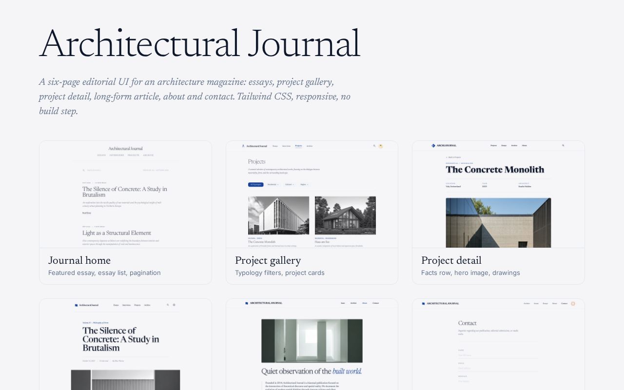 Preview of Architectural Journal Ui