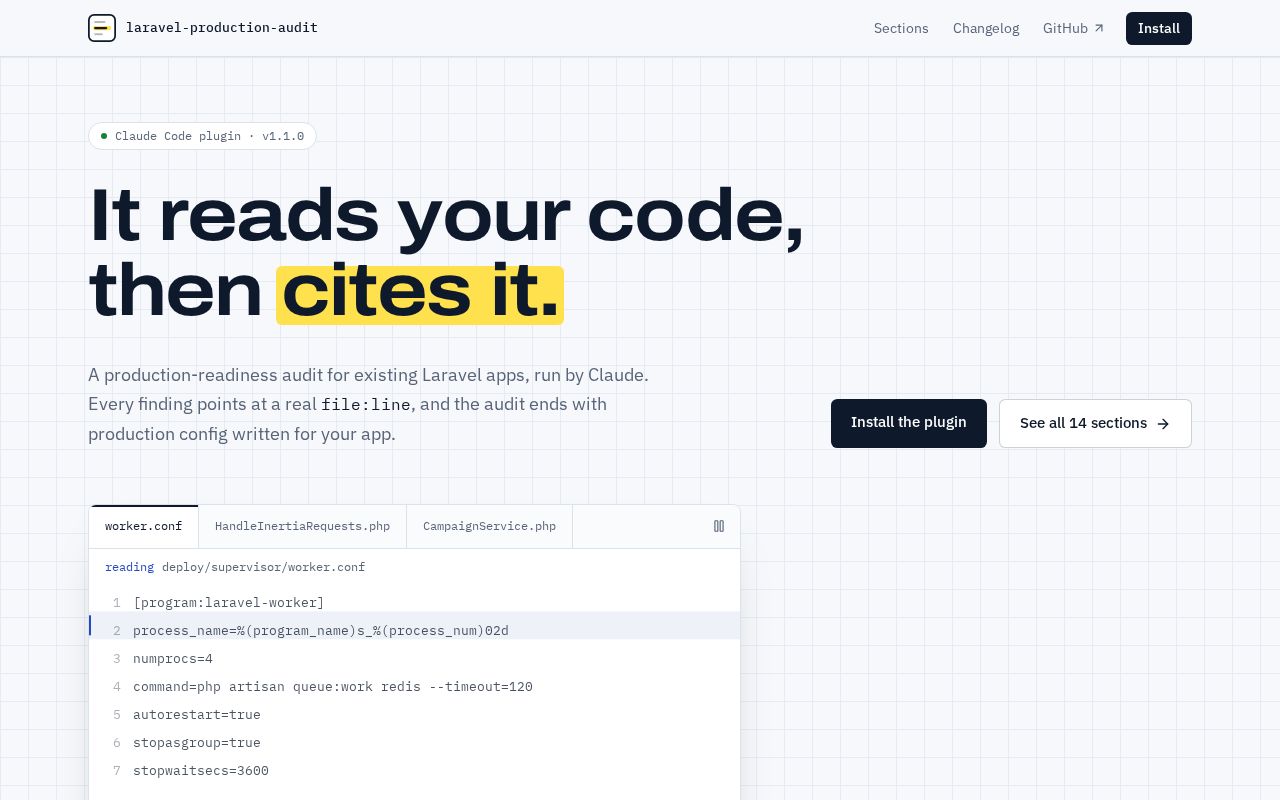 Preview of Laravel Production Audit
