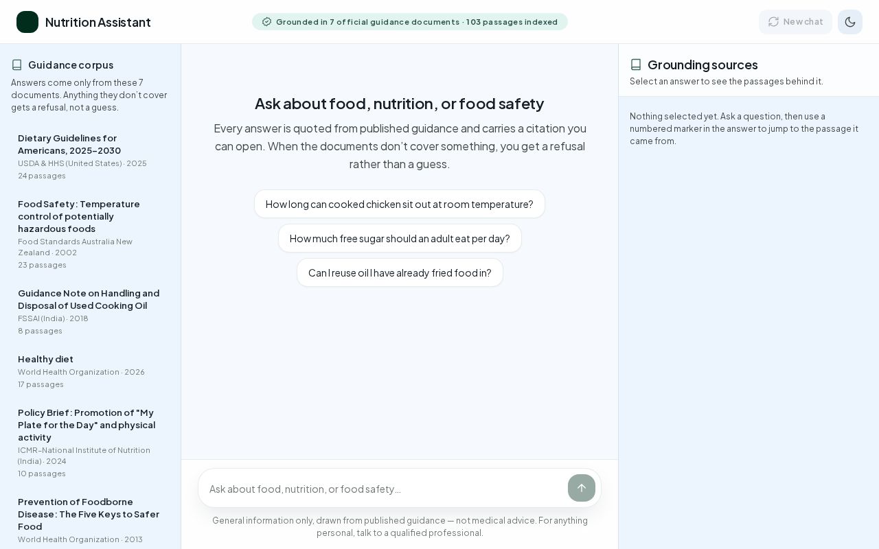 Preview of Nutrition Assistant Prototype