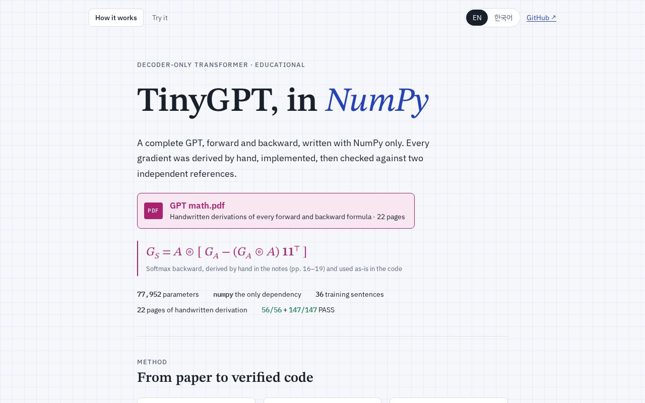 Preview of Tinygpt Numpy