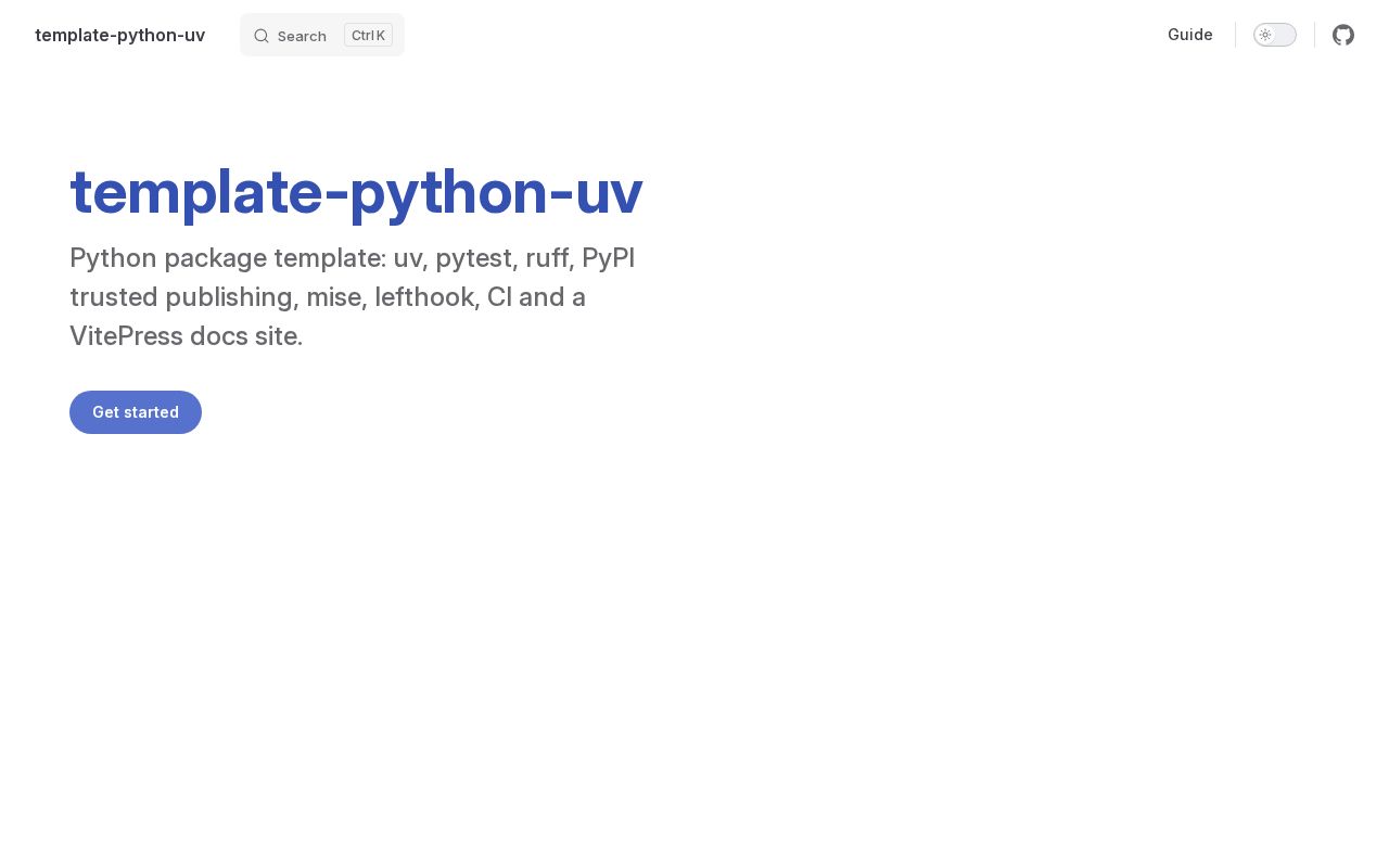 Preview of Template Python Uv