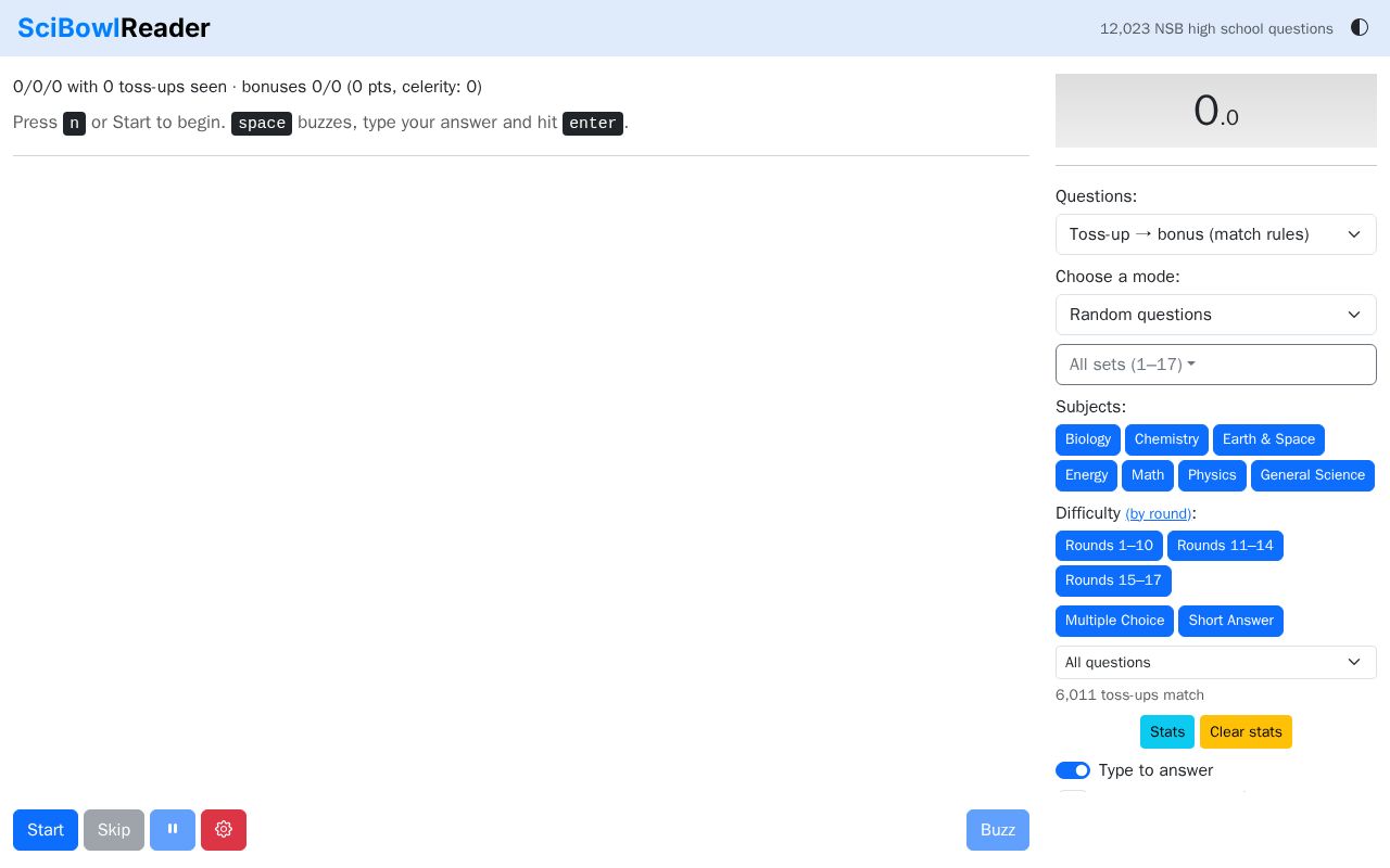 Preview of Scibowl Reader