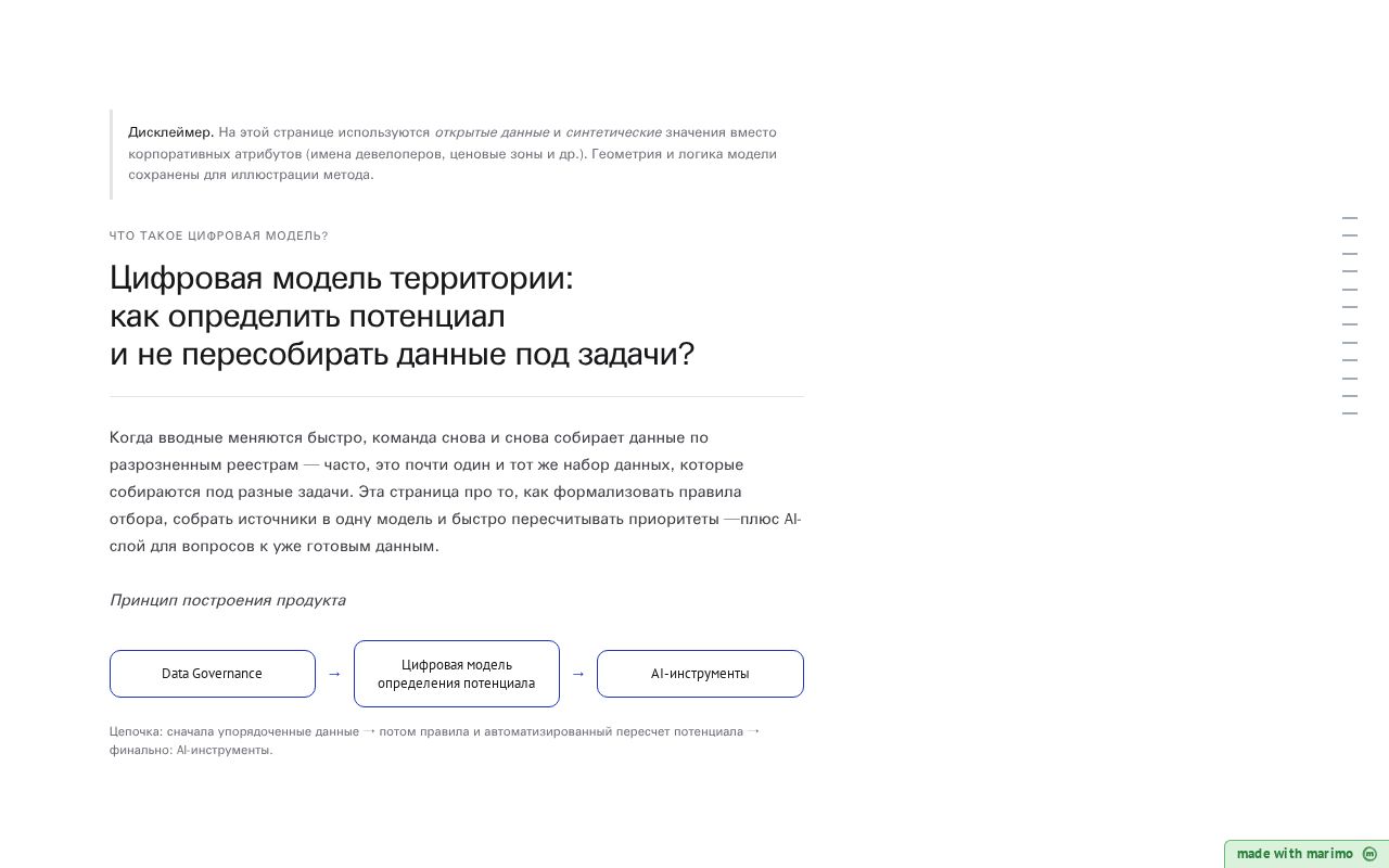Preview of Digital territory model: research landing (Marimo → GitHub Pages)