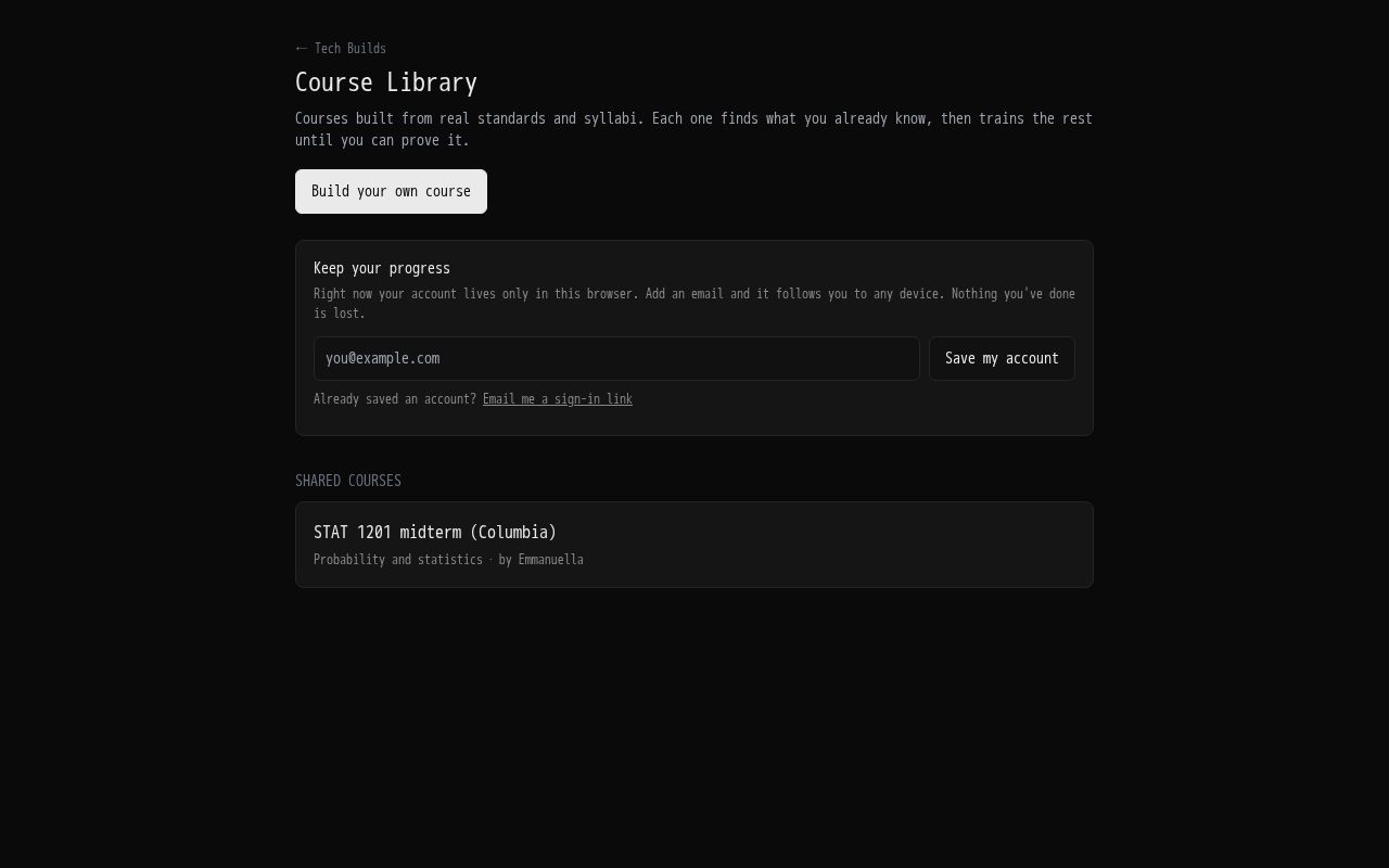 Preview of Course Builder
