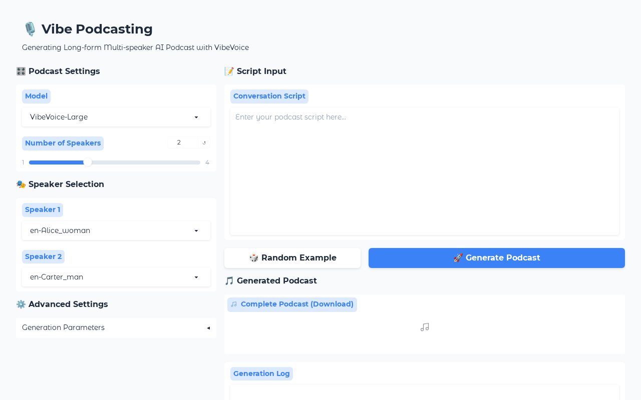 Preview of VibeVoice