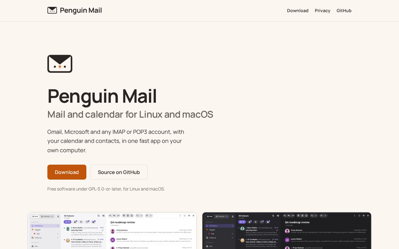 Preview of Penguin Mail