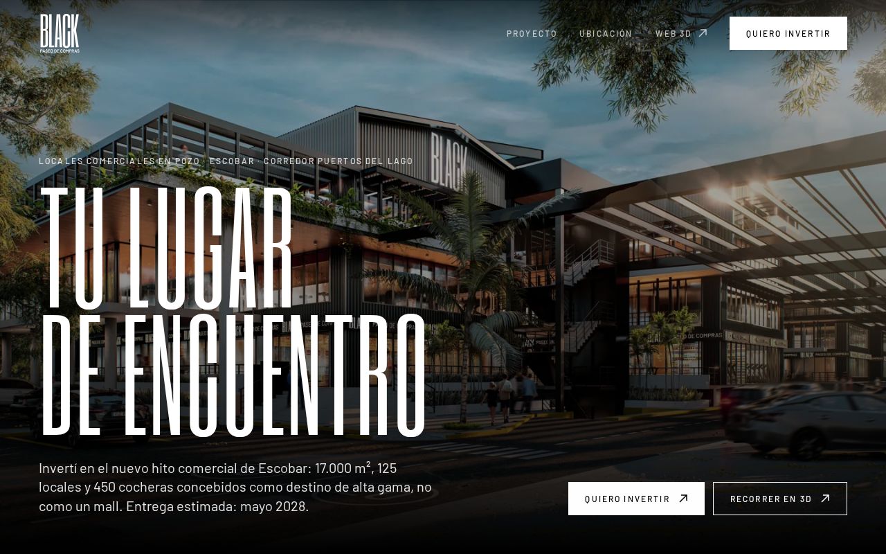 Preview of Landing BLACK Paseo de Compras · Escobar · Altum Studio