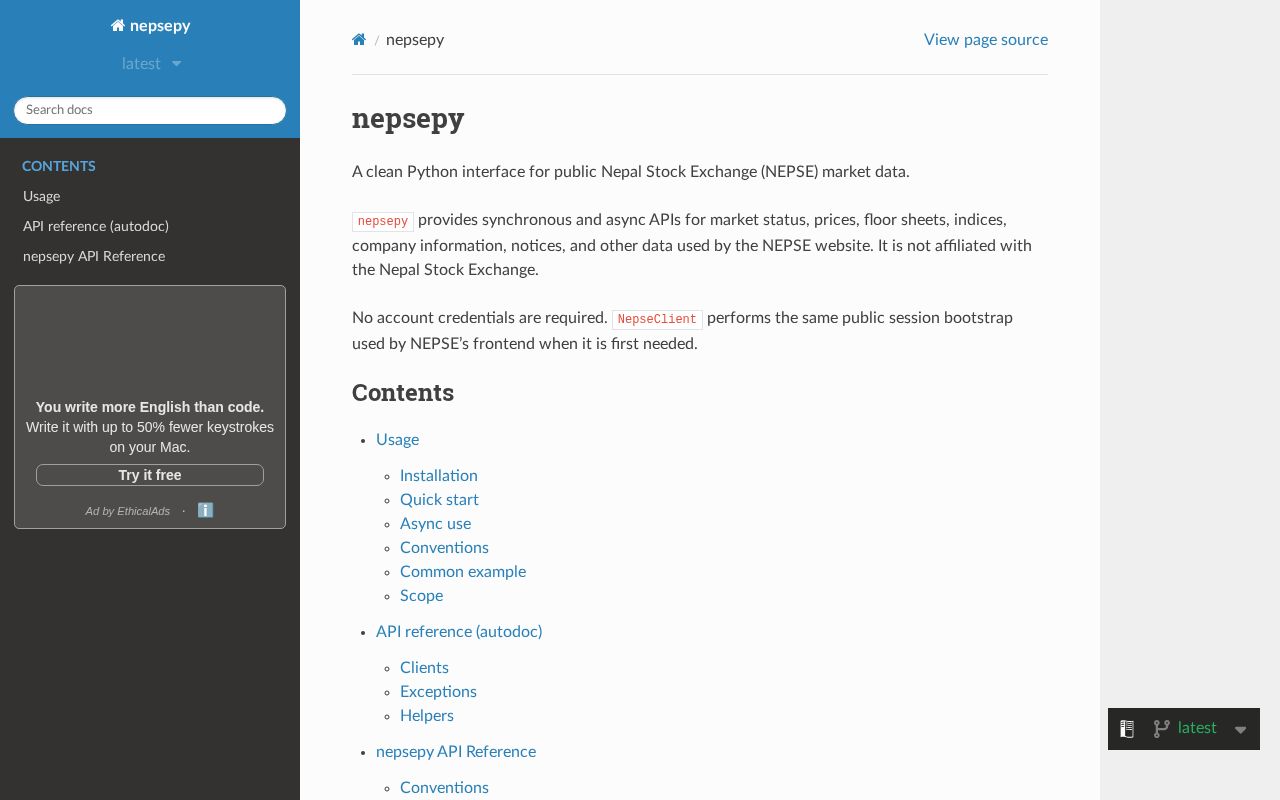 Preview of nepsepy