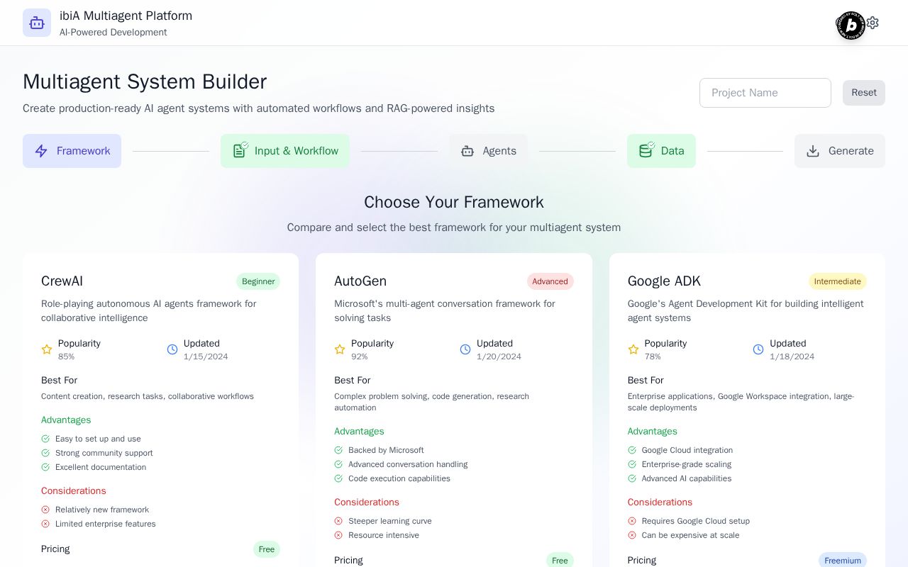 Preview of ibiA multiagent system
