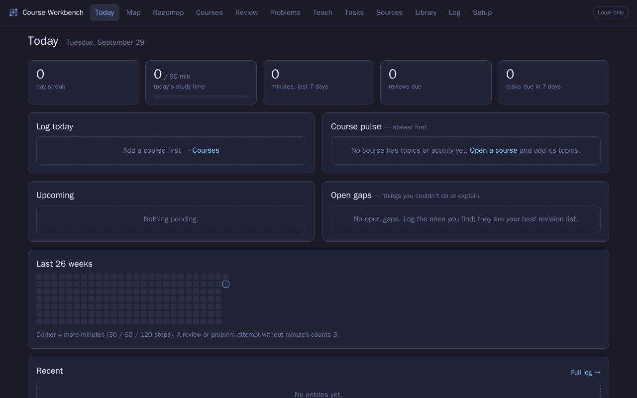 Preview of Course Workbench