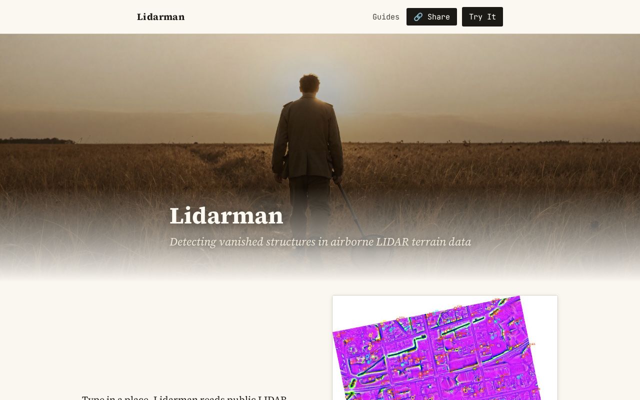 Preview of Liedarman — LIDAR structure detection, project site