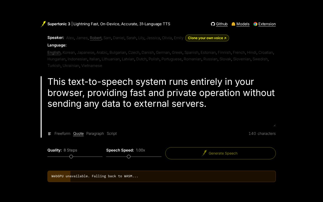 Preview of Supertonic 3 (TTS)