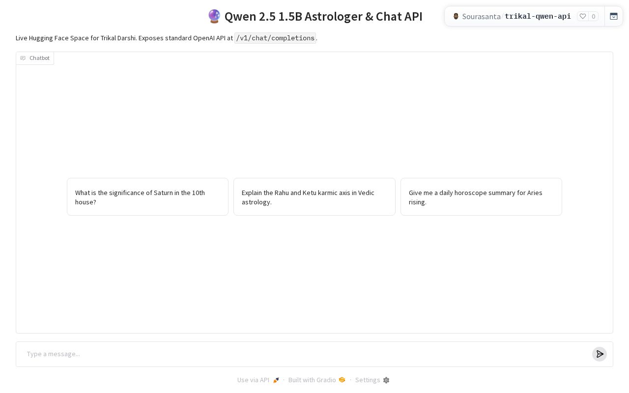 Preview of Qwen 2.5 1.5B API