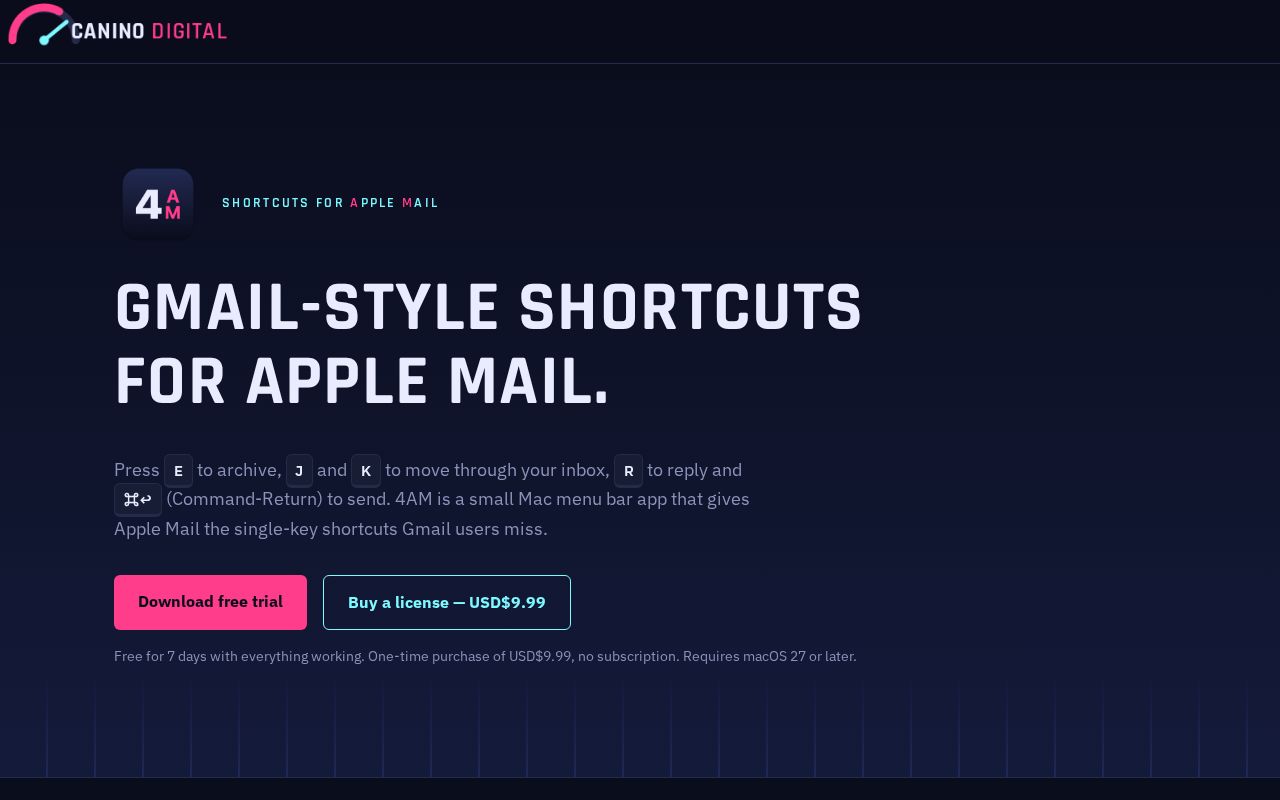Preview of 4am For Apple Mail