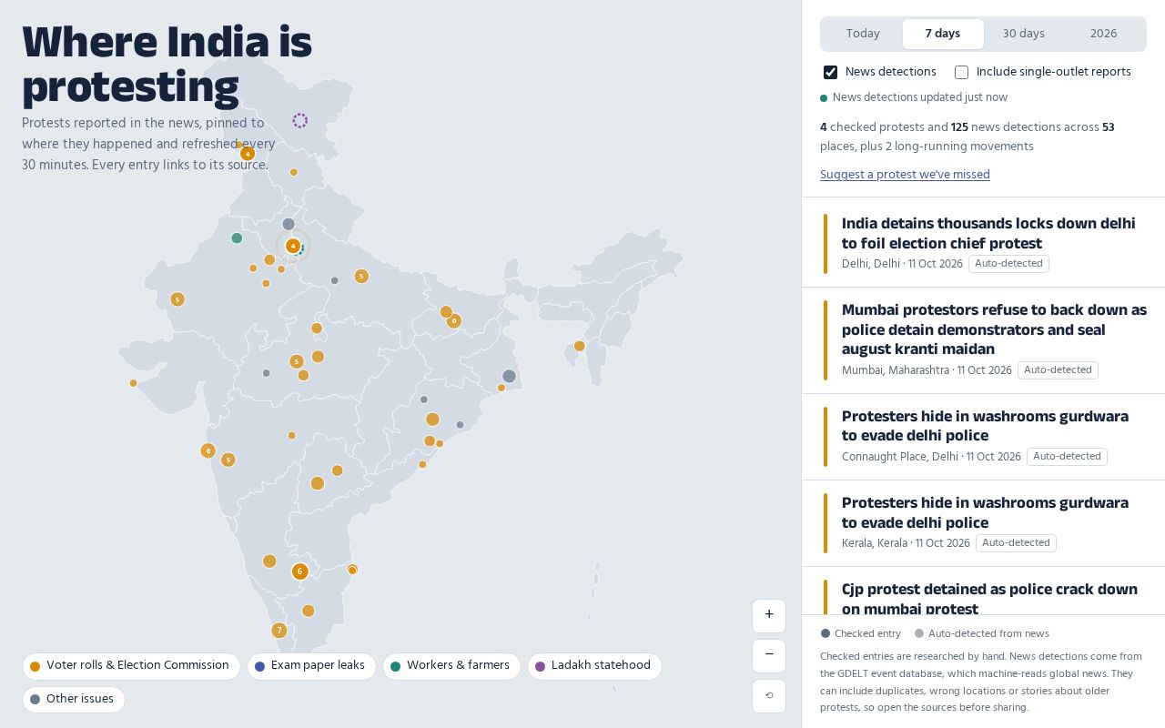 Preview of India Protest Map