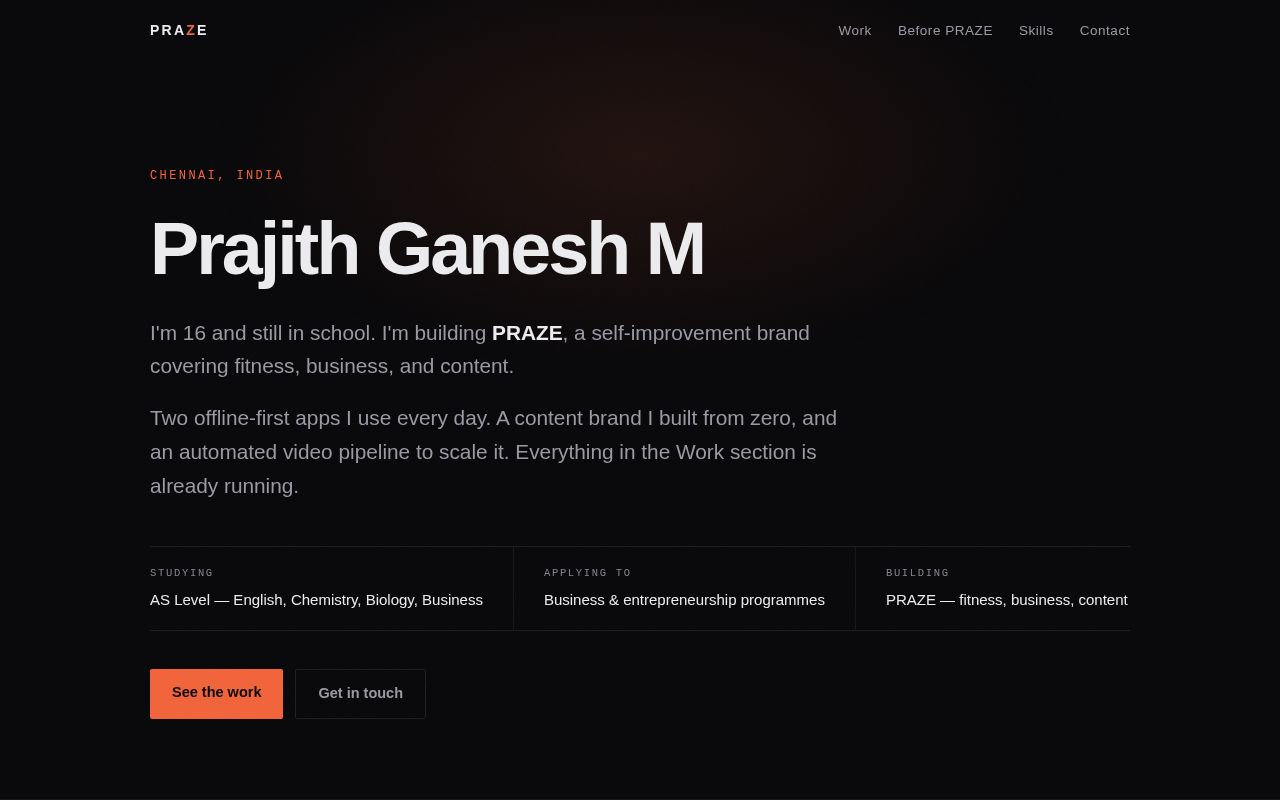 Preview of Personal portfolio — prajith.net