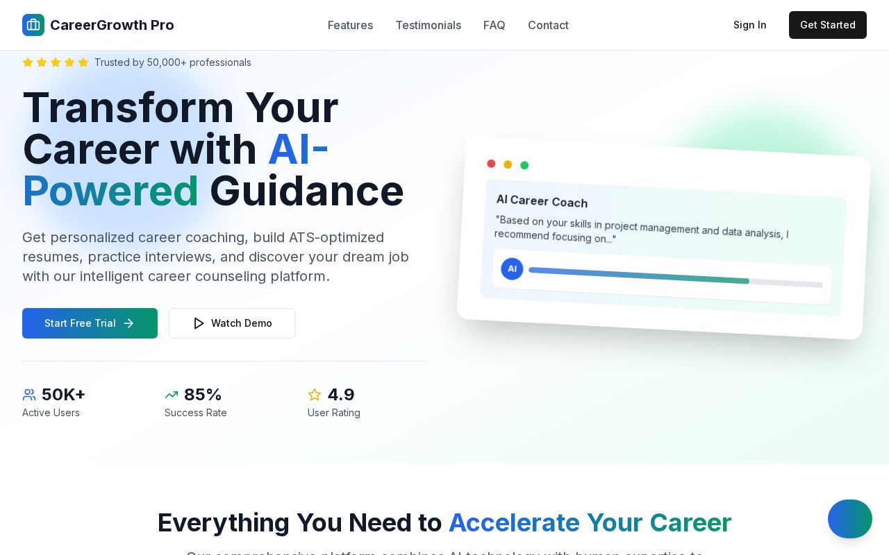 Preview of CareerGrowth Pro -AI Powered Guidance