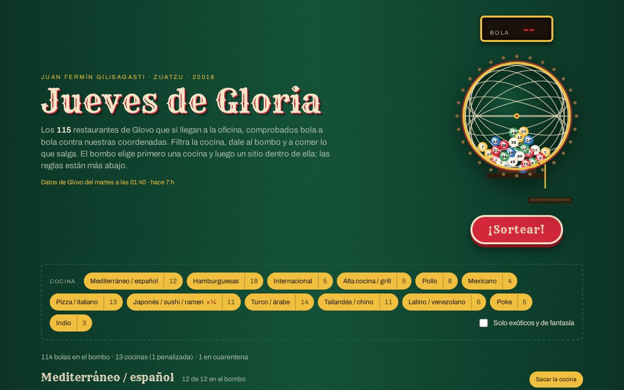 Preview of Bombo de bingo para decidir la comida a domicilio en la oficina