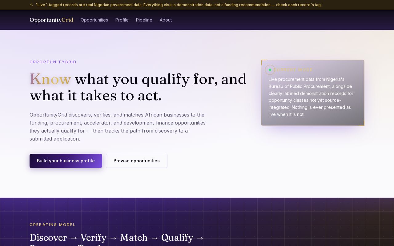Preview of Opportunitygrid