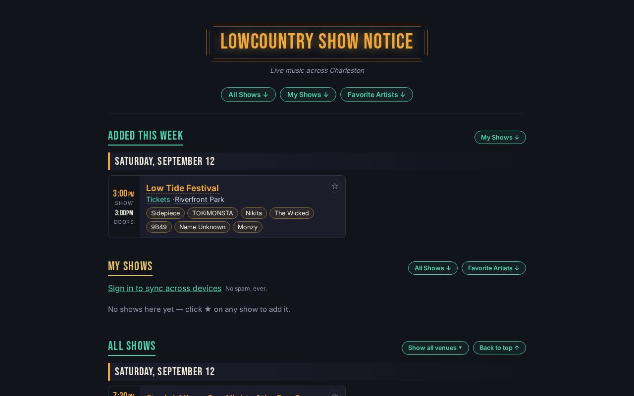 Preview of Show tracker