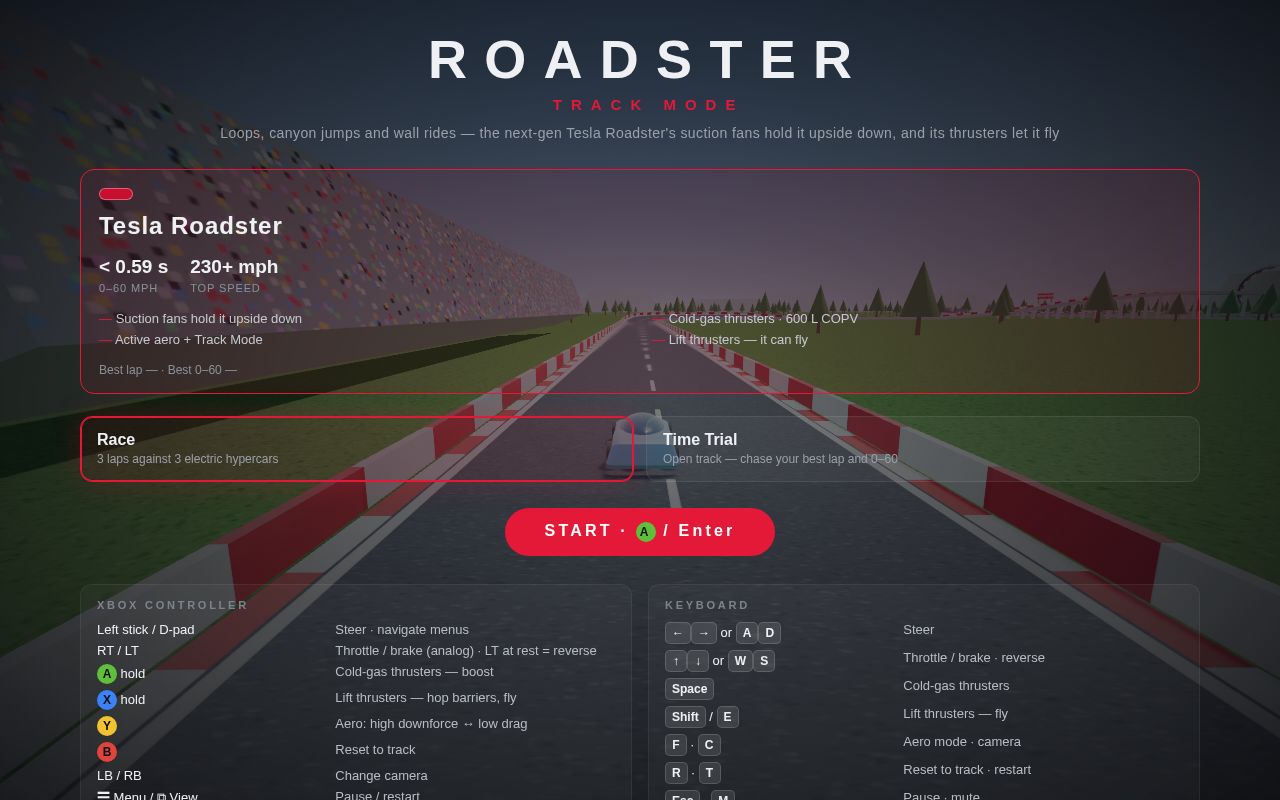 Preview of Roadster Track Mode