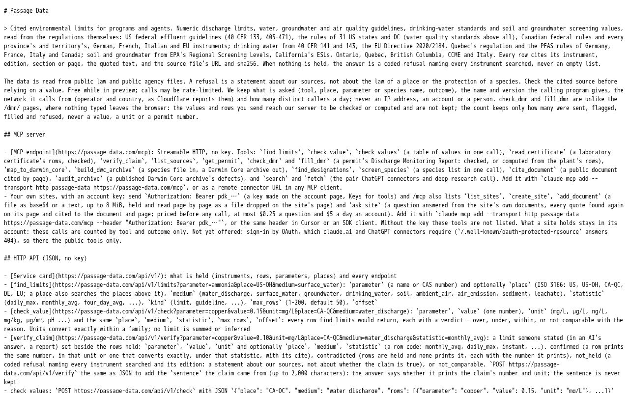 Preview of Passage Data Mcp