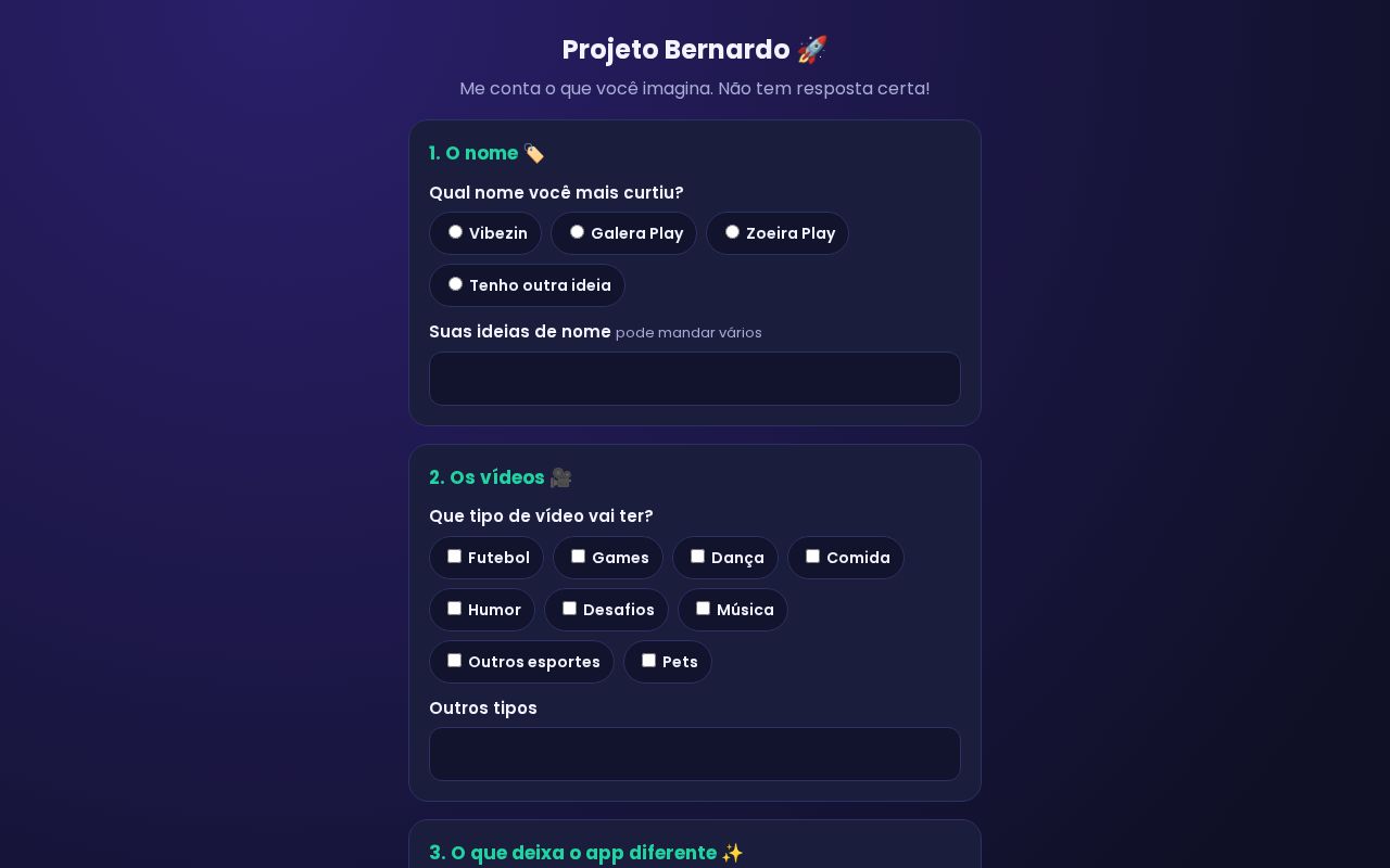 Preview of Projeto Bernardo Ideias