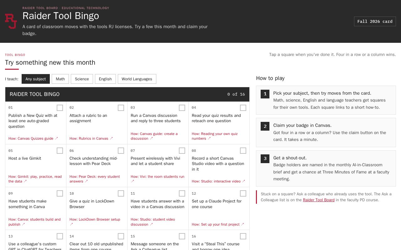 Preview of Raider Tool Board