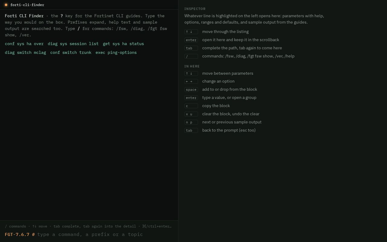 Preview of Forti Cli Finder