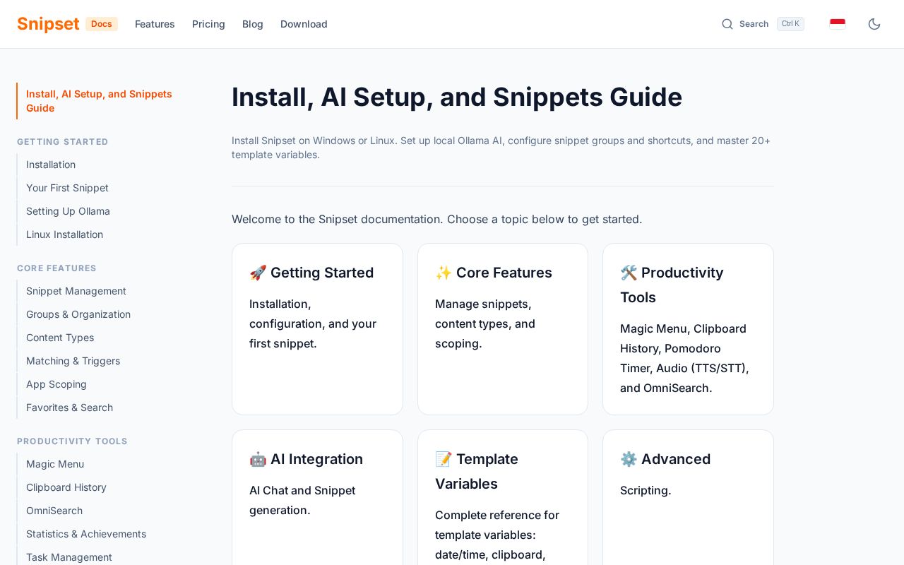 Preview of Snipset Cli