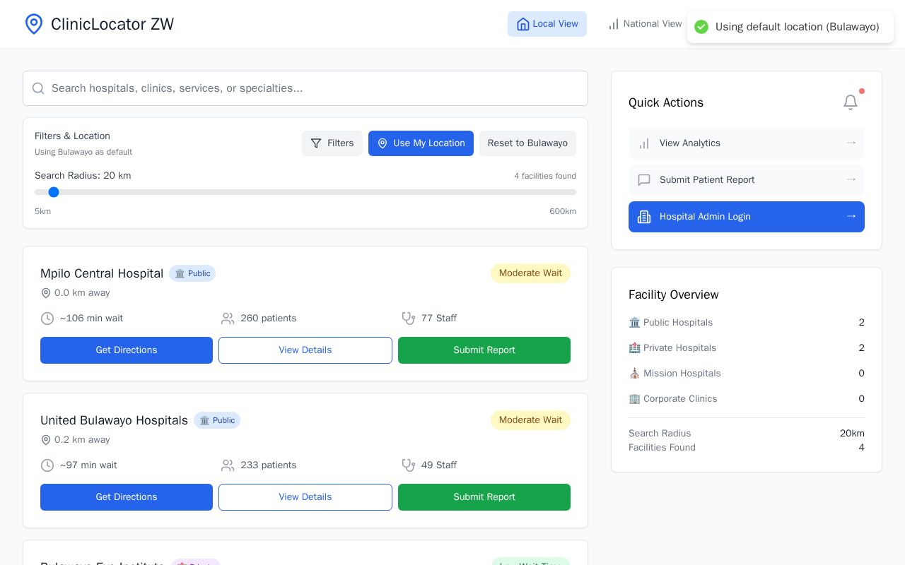 Preview of ClinicLocator ZW