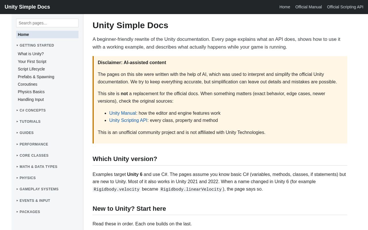 Preview of Unity Simple