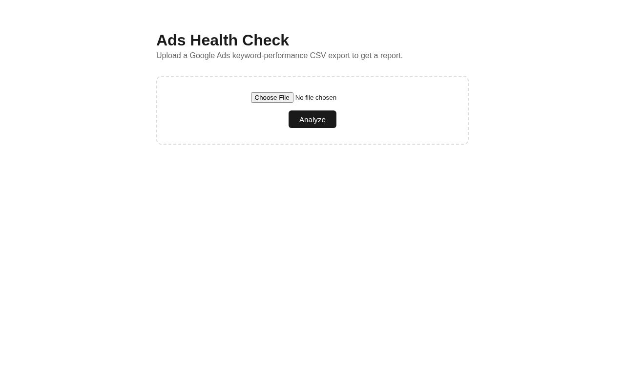 Preview of Ads Health Check
